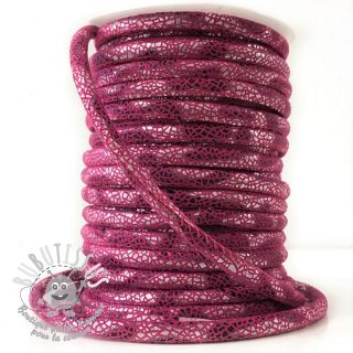 Cordon en suede Glitter fuchsia