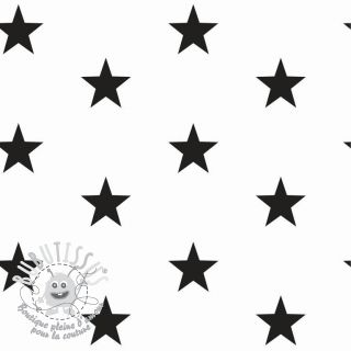 Tissu coton Stars white/black