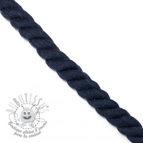 Cordon coton macramé 2,5 cm marine