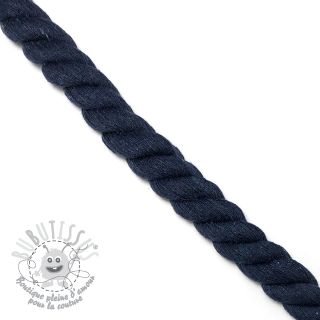 Cordon coton macramé 2,5 cm marine