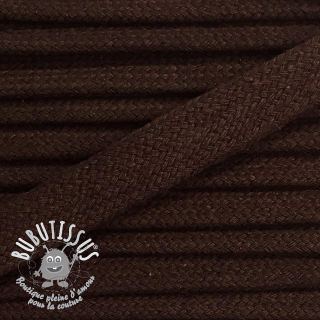 Cordon coton tubulaire plat 13 mm brun