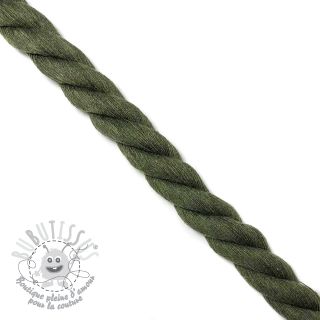 Cordon coton macramé 2,5 cm army