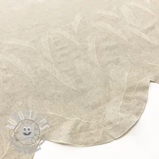 Viscose lin natural Leaves border