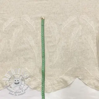Viscose lin natural Leaves border