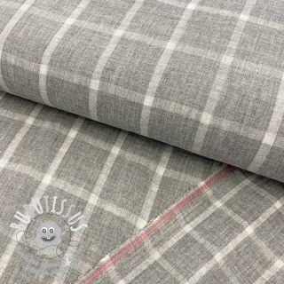 Tissu double gaze/mousseline Double sided Checks light grey melange
