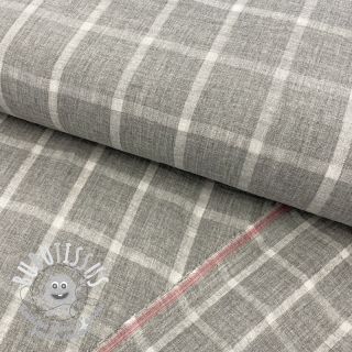 Tissu double gaze/mousseline Double sided Checks light grey melange