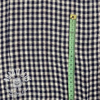 Tissu double gaze/mousseline Double sided Checks navy