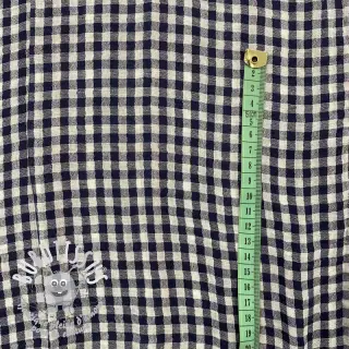 Tissu double gaze/mousseline Double sided Checks navy