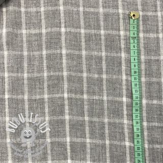 Tissu double gaze/mousseline Double sided Checks light grey melange