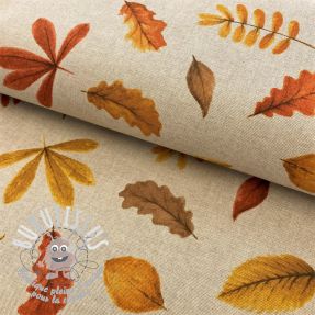 Tissu déco Linenlook Watercolor falling leaves