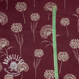 Tissu déco Linenlook Elegant dandelion bordeaux