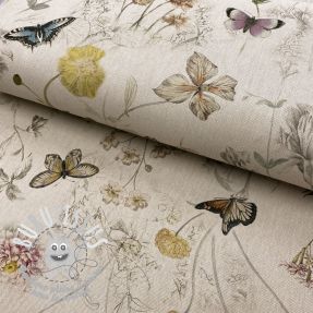 Tissu déco Linenlook Butterfly dreamy flower digital print