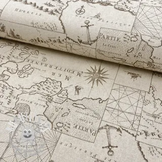 Tissu déco Linenlook Map mediterranean sea