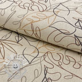 Tissu déco Linenlook Leaf line art