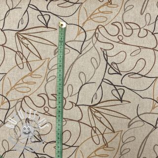 Tissu déco Linenlook Leaf line art