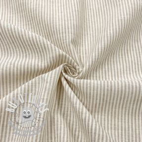 Ľan s bavlnou Lira medium stripe beige