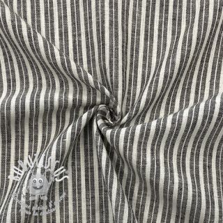 Tissu mélange lin et cotton Lira big stripe black