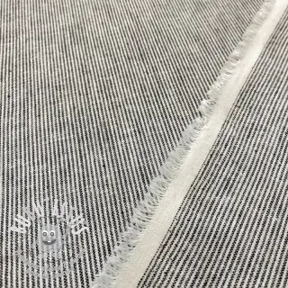 Tissu mélange lin et cotton Lira mini stripe black