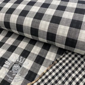 Dvojitá gázovina/mušelín Double sided CHECKS MINI black