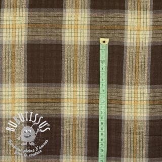 Tissu double gaze/mousseline Double sided CHECKS brown combo