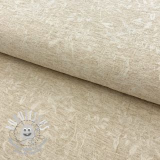 Viscose lin JACQUARD Leaves natural