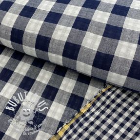 Dvojitá gázovina/mušelín Double sided CHECKS MINI navy