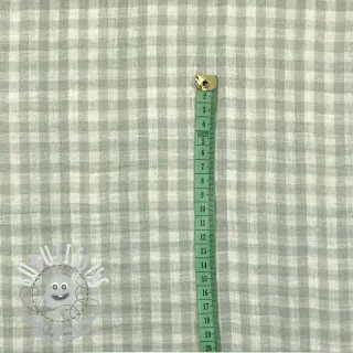 Tissu double gaze/mousseline Double sided CHECKS MINI nile