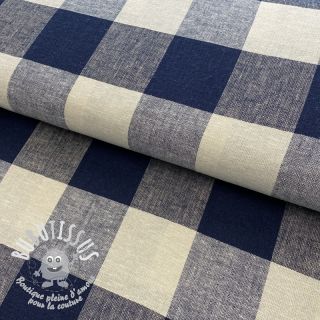 Viscose lin YARN DYED CHECK navy