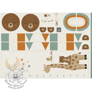 Tissu déco Kids room deco PANEL linenlook digital print