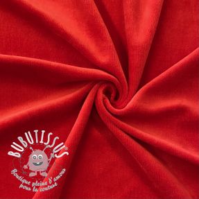Tissu velours jersey deep red