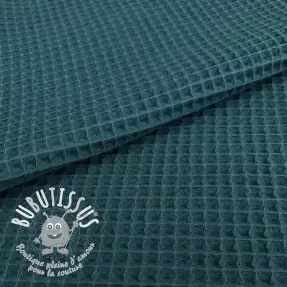 Tissu nid d’abeille petrol