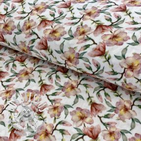 Tissu double gaze/mousseline Flower bud digital print