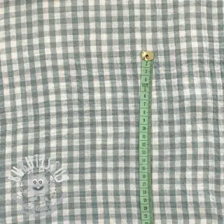 Tissu double gaze/mousseline Double sided CHECKS MINI green