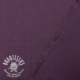 Tissu double gaze/mousseline BAMBOU violet
