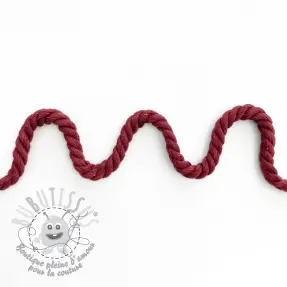Cordon coton macramé 8 mm bordeaux