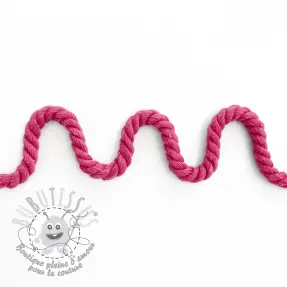 Cordon coton macramé 8 mm fuchsia