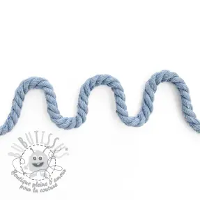 Cordon coton macramé 8 mm light blue