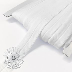 Biais élastique mat 20 mm RIB white