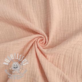 Tissu double gaze/mousseline light salmon ORGANIC