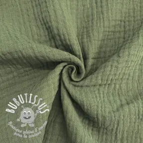 Tissu double gaze/mousseline pickle