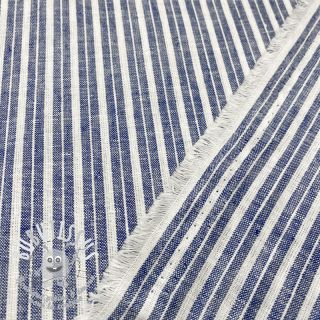 Tissu mélange lin et cotton Lira big stripe jeans