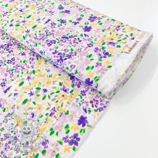 Viscose RADIANCE Patchwork flowers grape digital print