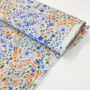 Viscose RADIANCE Patchwork flowers indigo digital print