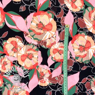 Viscose RADIANCE Doris flowers multicolour digital print