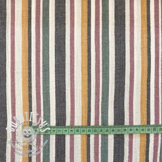 Tissu double gaze/mousseline yarn dyed Stripe purple