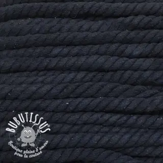 Cordon coton macramé 12 mm bleu foncé