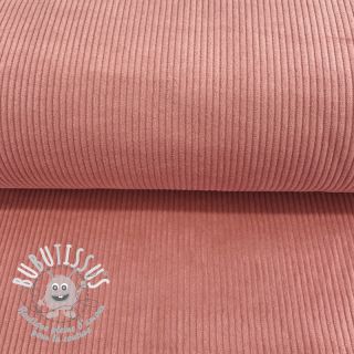 Tissu velours cotelé old rose