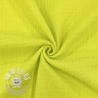 Tissu double gaze/mousseline neon yellow