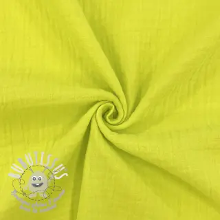 Tissu double gaze/mousseline neon yellow