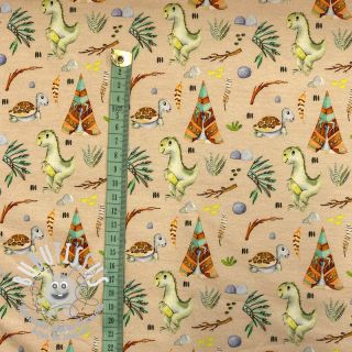 Jersey Snoozy fabrics Rex beige digital print